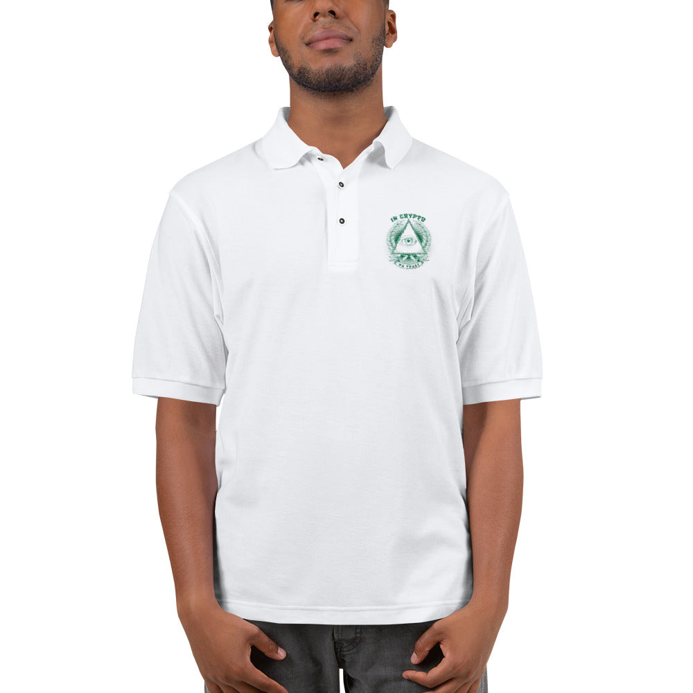 Embroidered Polo Shirt - In Crypto We Trust